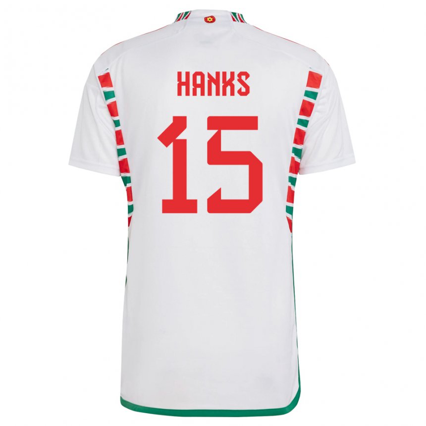 Kinder Walisische Justin Hanks #15 Weiß Auswärtstrikot Trikot 22-24 T-shirt Österreich