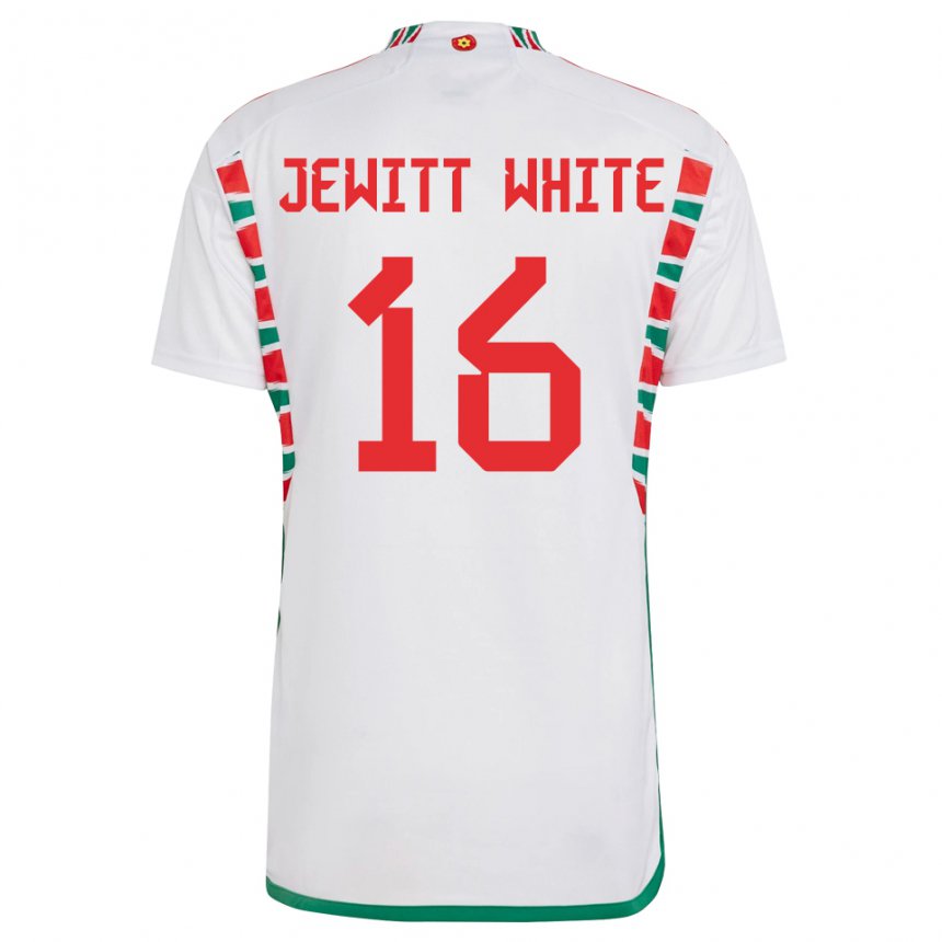 Kinder Walisische Harry Jewitt White #16 Weiß Auswärtstrikot Trikot 22-24 T-shirt Österreich