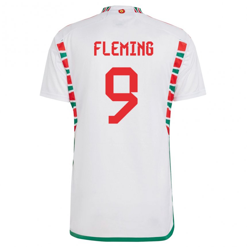 Kinder Walisische Cole Fleming #9 Weiß Auswärtstrikot Trikot 22-24 T-shirt Österreich