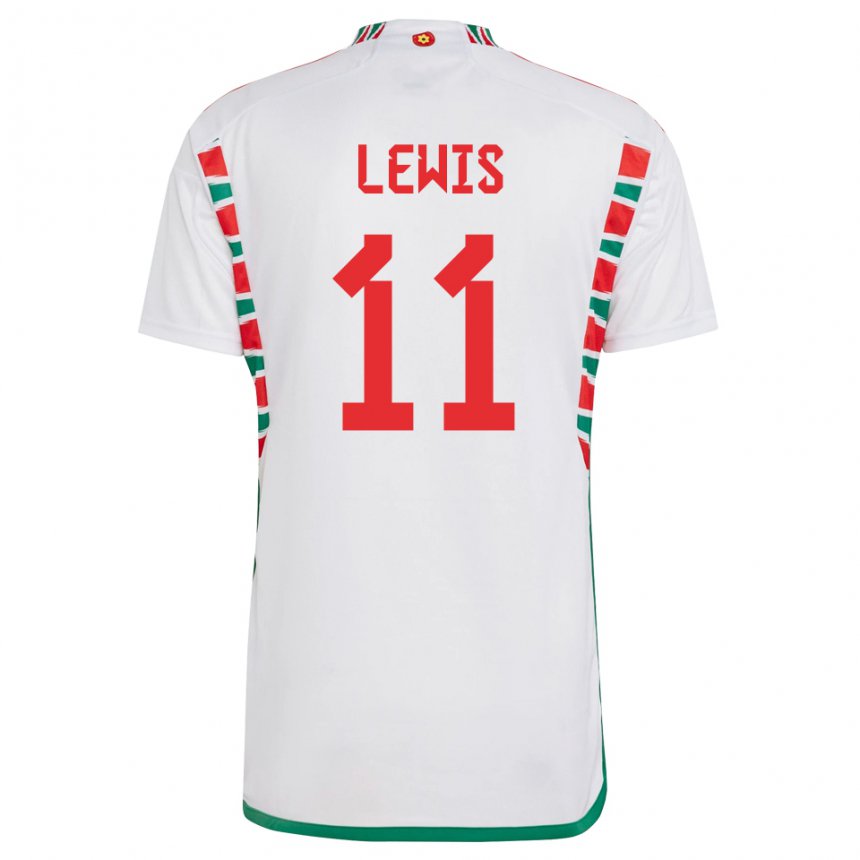 Kinder Walisische Sonny Lewis #11 Weiß Auswärtstrikot Trikot 22-24 T-shirt Österreich