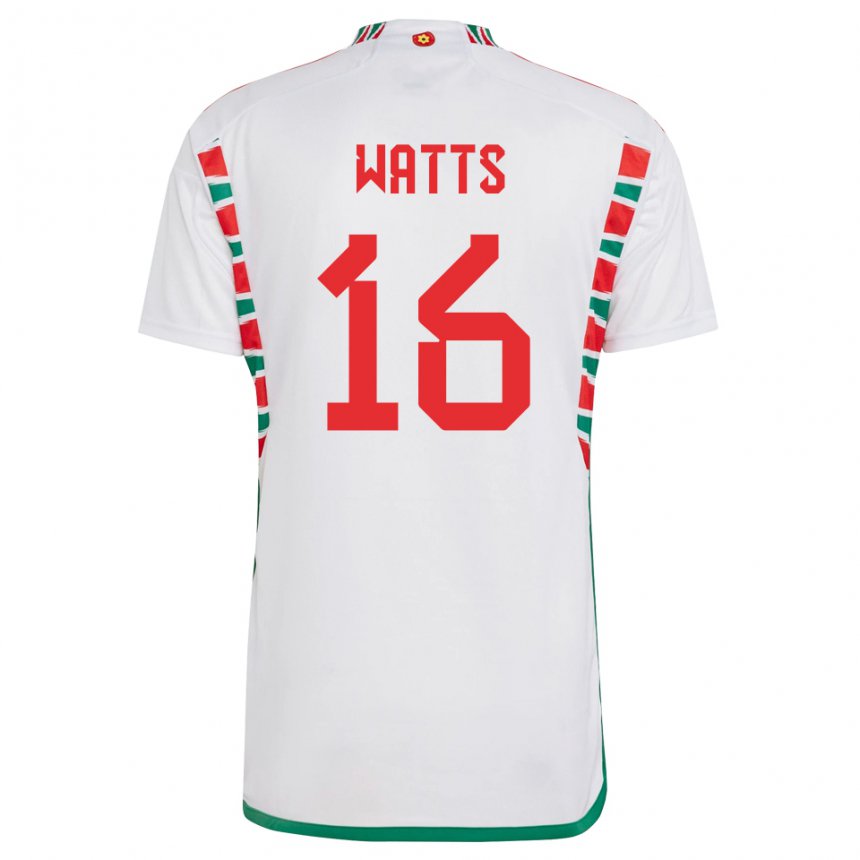 Kinder Walisische Daniel Watts #16 Weiß Auswärtstrikot Trikot 22-24 T-shirt Österreich