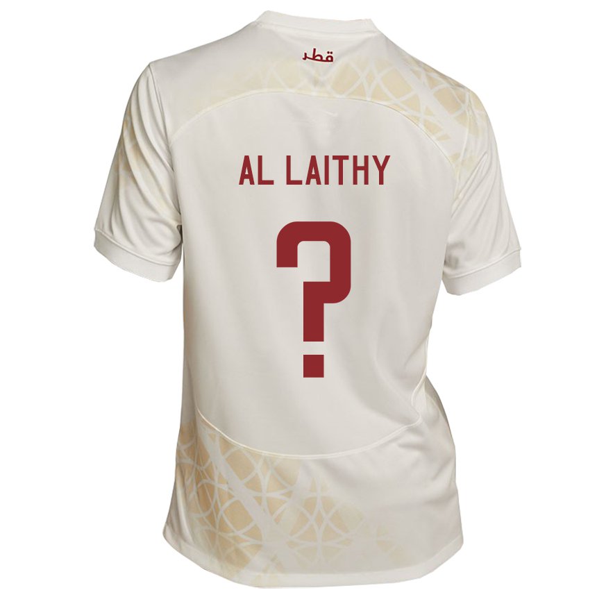 Kinder Katarische Shehab Al Laithy #0 Goldbeige Auswärtstrikot Trikot 22-24 T-shirt Österreich