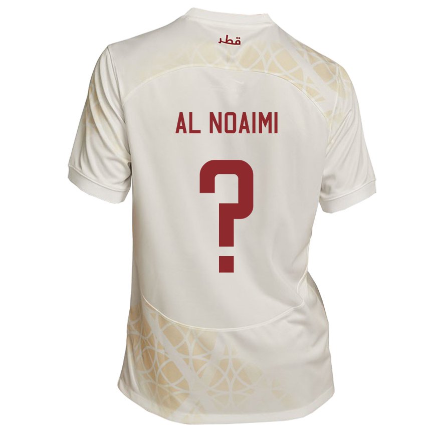 Kinder Katarische Mohammad Al Noaimi #0 Goldbeige Auswärtstrikot Trikot 22-24 T-shirt Österreich