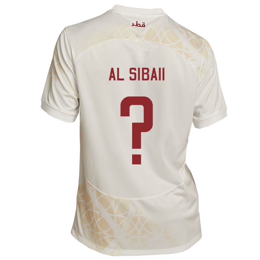 Kinder Katarische Ahmad Al Sibaii #0 Goldbeige Auswärtstrikot Trikot 22-24 T-shirt Österreich