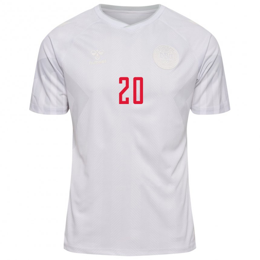 Kinder Dänische Gustav Christensen #20 Weiß Auswärtstrikot Trikot 22-24 T-shirt Österreich