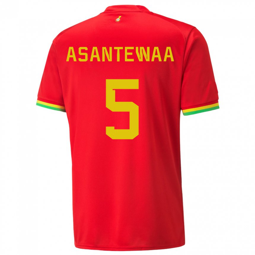 Kinder Ghanaische Grace Asantewaa #5 Rot Auswärtstrikot Trikot 22-24 T-shirt Österreich