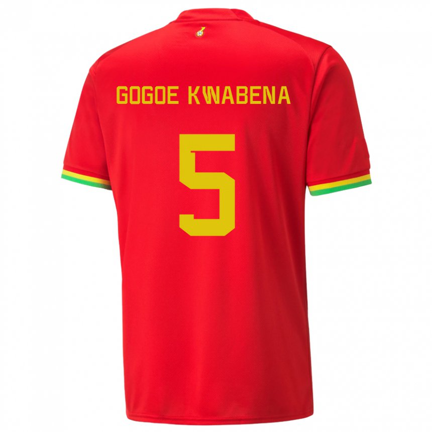 Kinder Ghanaische Boahen Gogoe Kwabena #5 Rot Auswärtstrikot Trikot 22-24 T-shirt Österreich