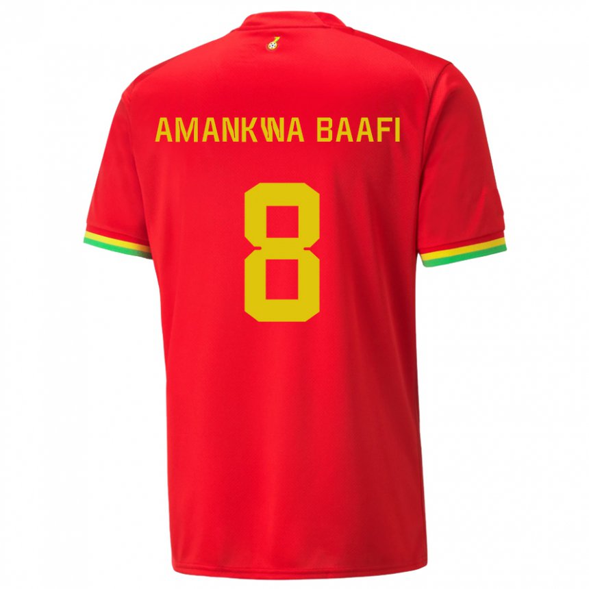 Kinder Ghanaische Yaw Amankwa Baafi #8 Rot Auswärtstrikot Trikot 22-24 T-shirt Österreich