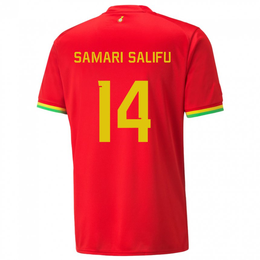 Kinder Ghanaische Abass Samari Salifu #14 Rot Auswärtstrikot Trikot 22-24 T-shirt Österreich