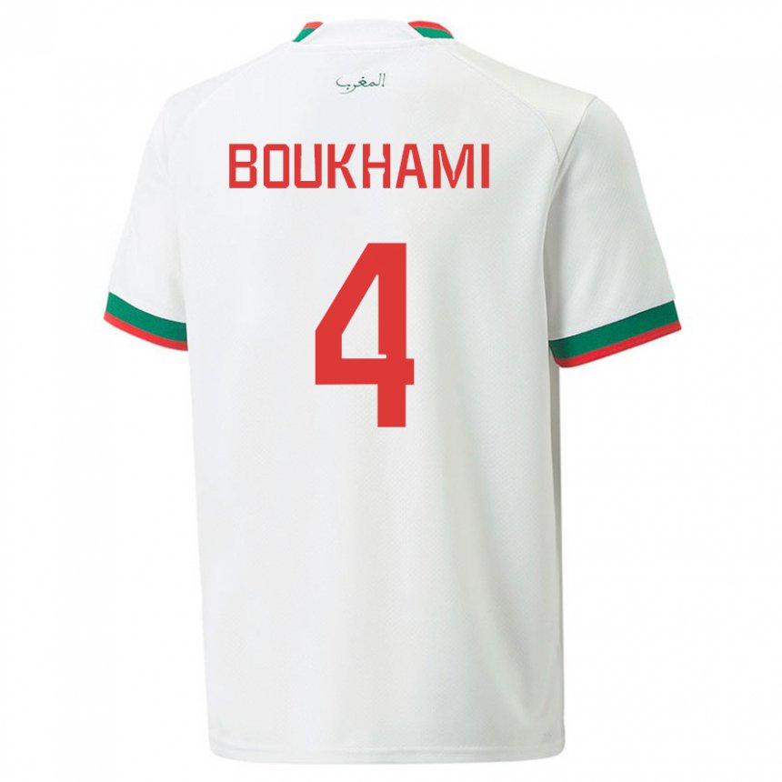 Kinder Marokkanische Siham Boukhami #4 Weiß Auswärtstrikot Trikot 22-24 T-shirt Österreich