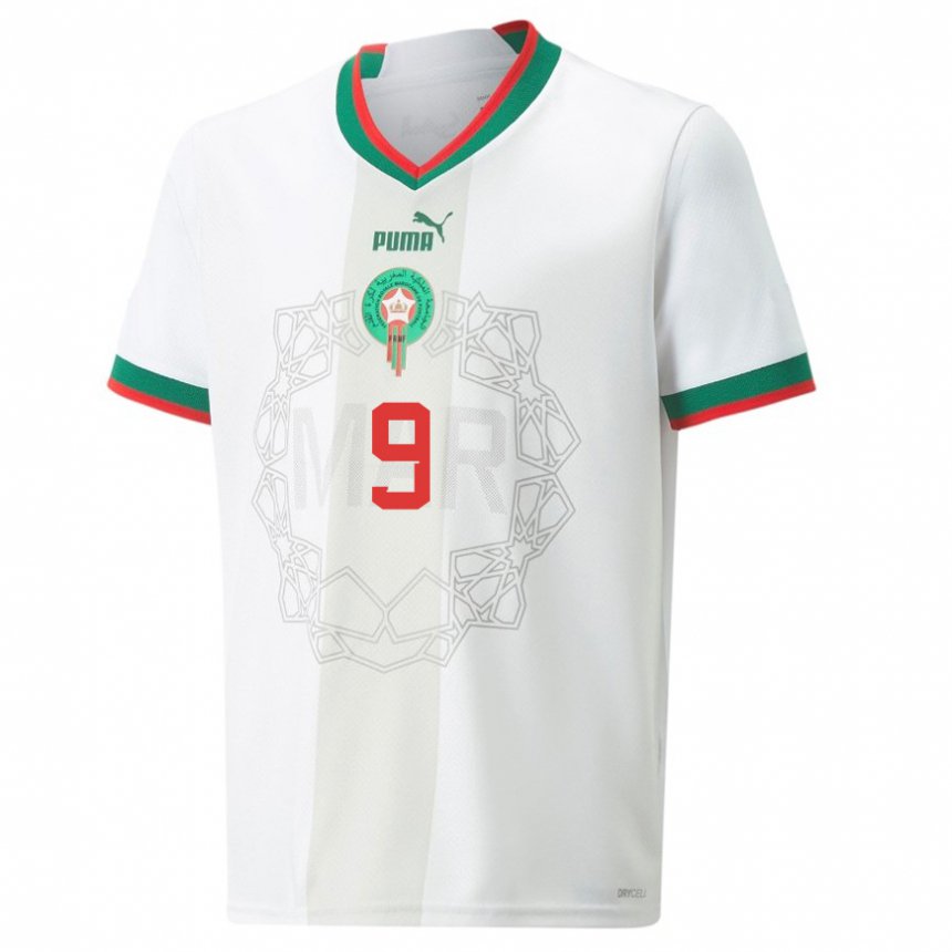 Kinder Marokkanische Ibtissam Jraidi #9 Weiß Auswärtstrikot Trikot 22-24 T-shirt Österreich