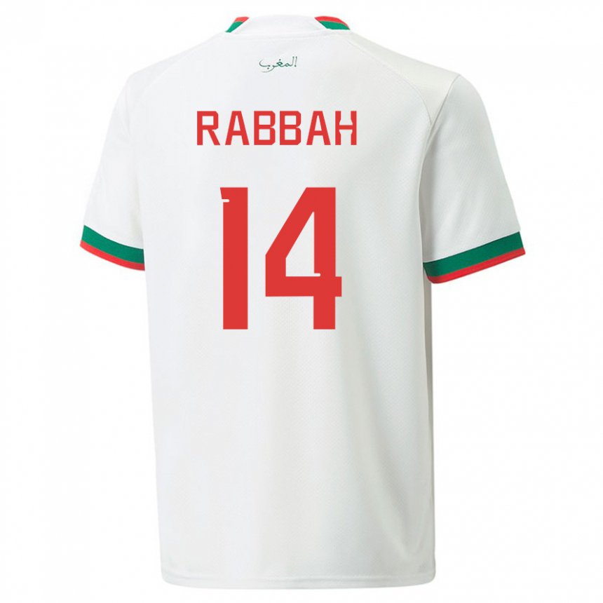 Kinder Marokkanische Aziza Rabbah #14 Weiß Auswärtstrikot Trikot 22-24 T-shirt Österreich