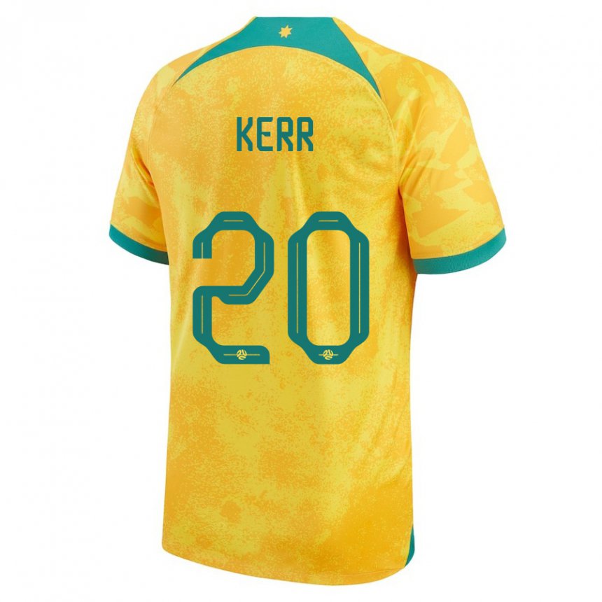 Herren Australische Sam Kerr #20 Gold Heimtrikot Trikot 22-24 T-shirt Österreich
