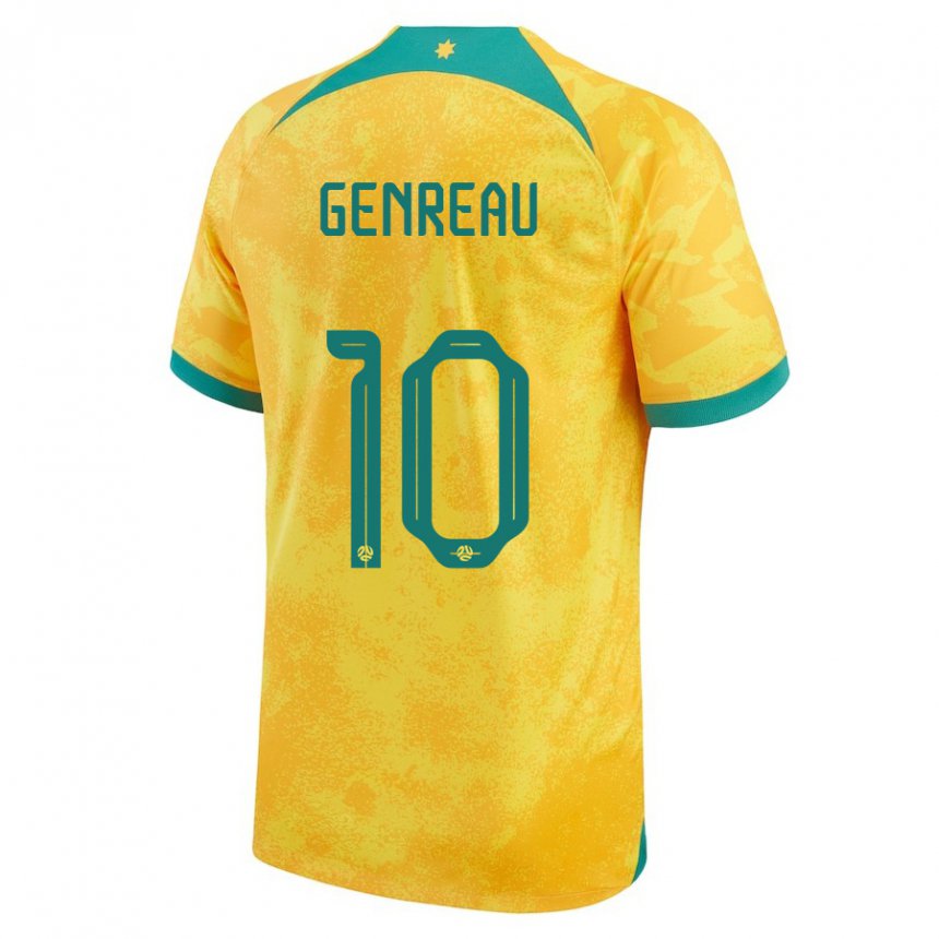 Herren Australische Denis Genreau #10 Gold Heimtrikot Trikot 22-24 T-shirt Österreich
