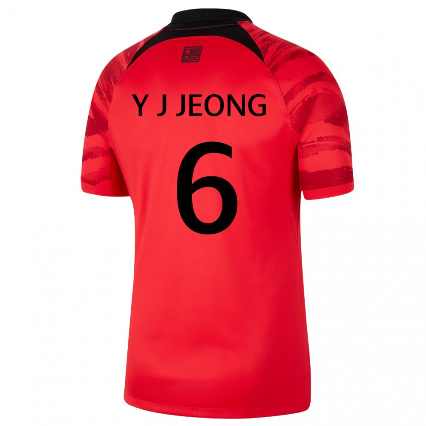 Herren Südkoreanische Jeong Yu Jin #6 Rot Schwarz Heimtrikot Trikot 22-24 T-shirt Österreich