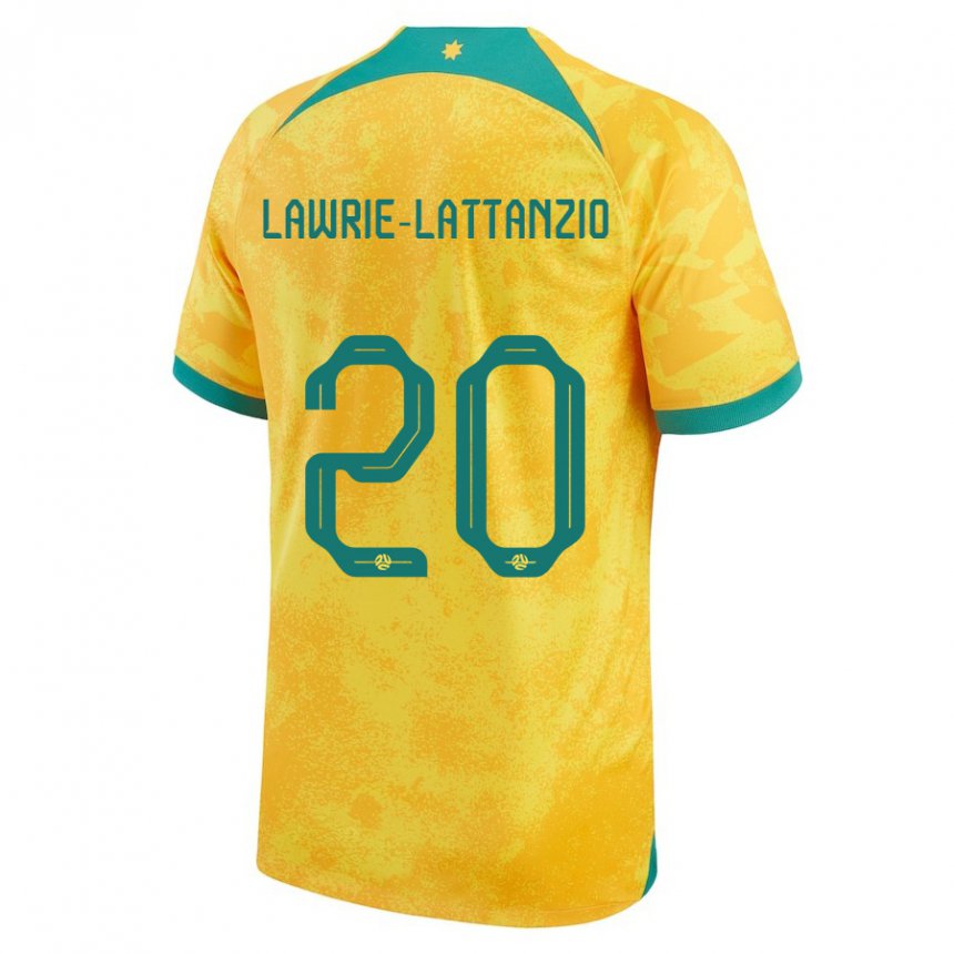 Herren Australische Luis Lawrie Lattanzio #20 Gold Heimtrikot Trikot 22-24 T-shirt Österreich