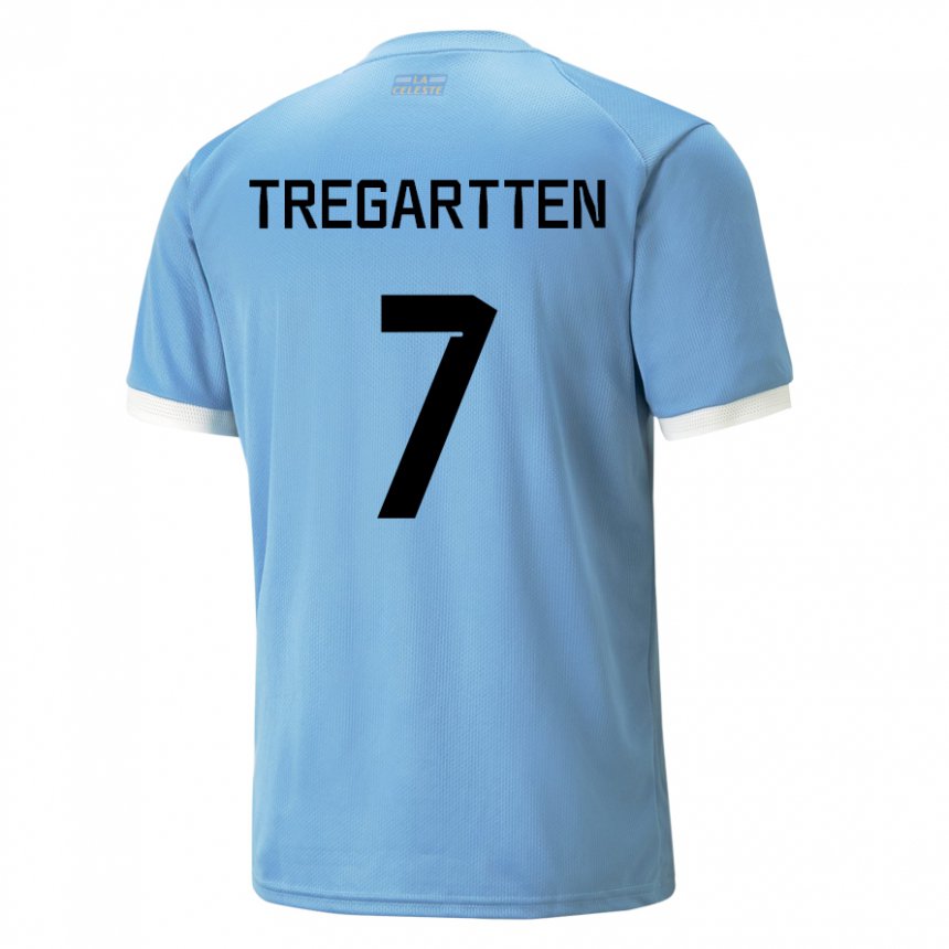 Herren Uruguayische Stephanie Tregartten #7 Blau Heimtrikot Trikot 22-24 T-shirt Österreich