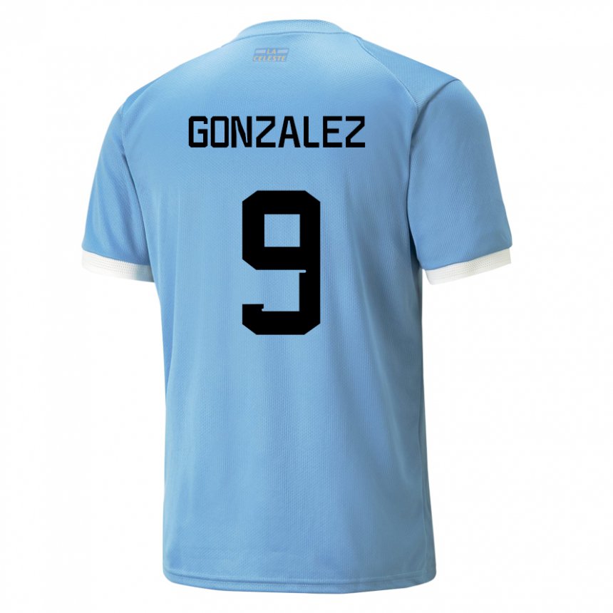 Herren Uruguayische Pamela Gonzalez #9 Blau Heimtrikot Trikot 22-24 T-shirt Österreich