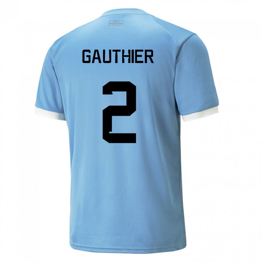 Herren Uruguayische Valentin Gauthier #2 Blau Heimtrikot Trikot 22-24 T-shirt Österreich