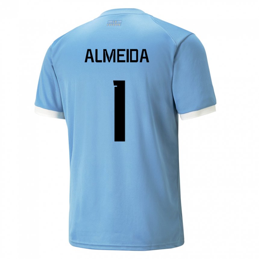 Herren Uruguayische Martin Almeida #1 Blau Heimtrikot Trikot 22-24 T-shirt Österreich