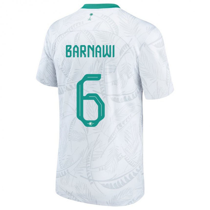 Herren Saudi-arabische Mohammed Barnawi #6 Weiß Heimtrikot Trikot 22-24 T-shirt Österreich