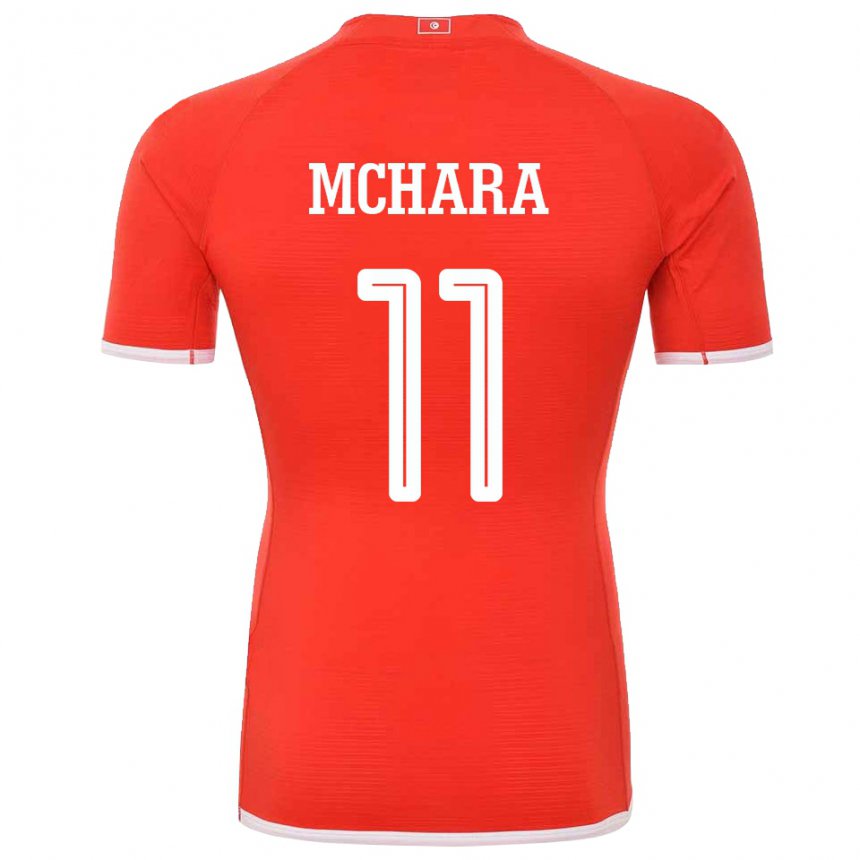 Herren Tunesische Imen Mchara #11 Rot Heimtrikot Trikot 22-24 T-shirt Österreich