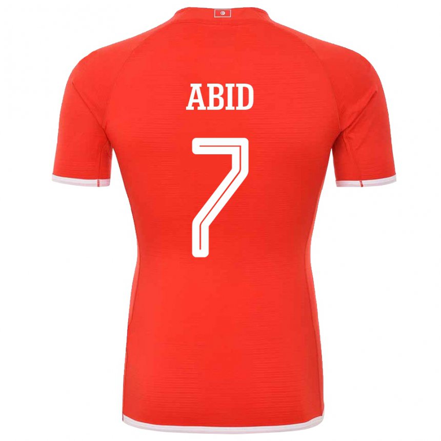 Herren Tunesische Aziz Abid #7 Rot Heimtrikot Trikot 22-24 T-shirt Österreich