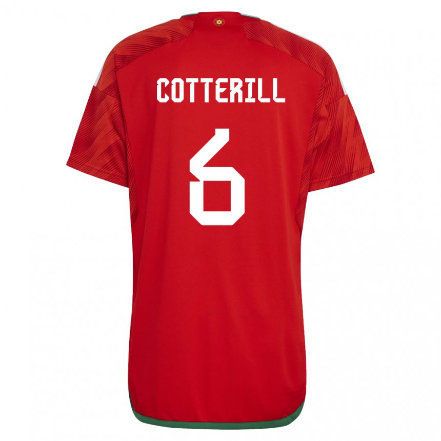 Herren Walisische Joel Cotterill #6 Rot Heimtrikot Trikot 22-24 T-shirt Österreich