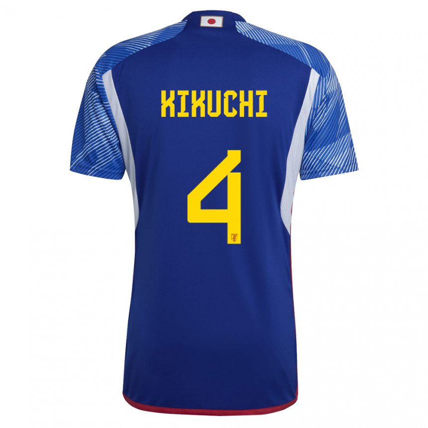 Herren Japanische Shuta Kikuchi #4 Königsblau Heimtrikot Trikot 22-24 T-shirt Österreich