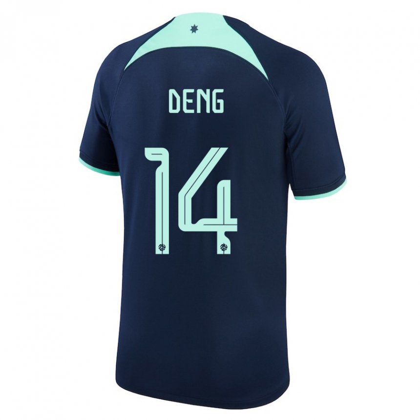 Herren Australische Thomas Deng #14 Dunkelblau Auswärtstrikot Trikot 22-24 T-shirt Österreich