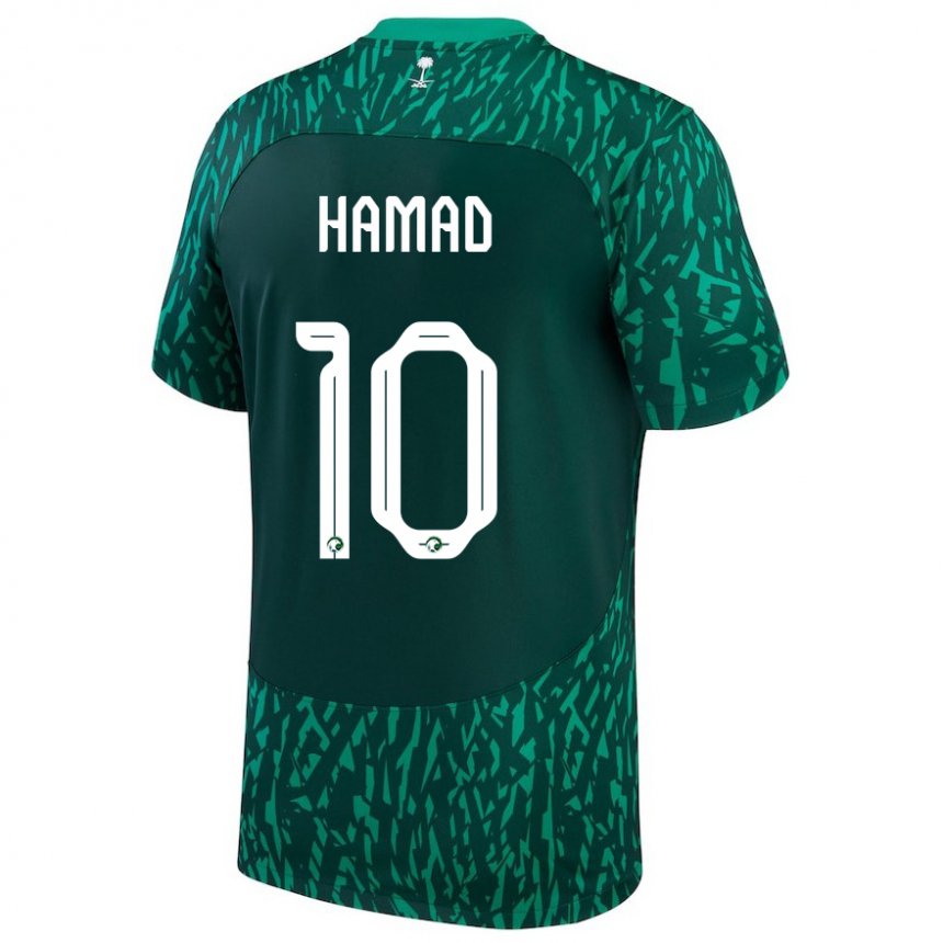 Herren Saudi-arabische Sarah Hamad #10 Dunkelgrün Auswärtstrikot Trikot 22-24 T-shirt Österreich