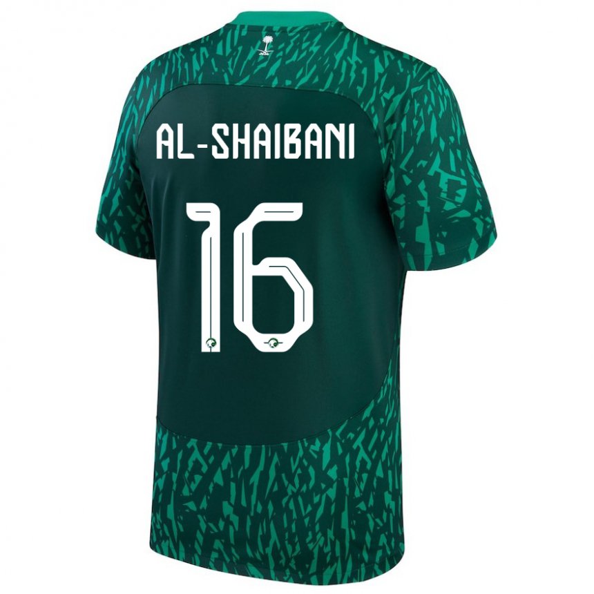 Herren Saudi-arabische Asrar Al Shaibani #16 Dunkelgrün Auswärtstrikot Trikot 22-24 T-shirt Österreich