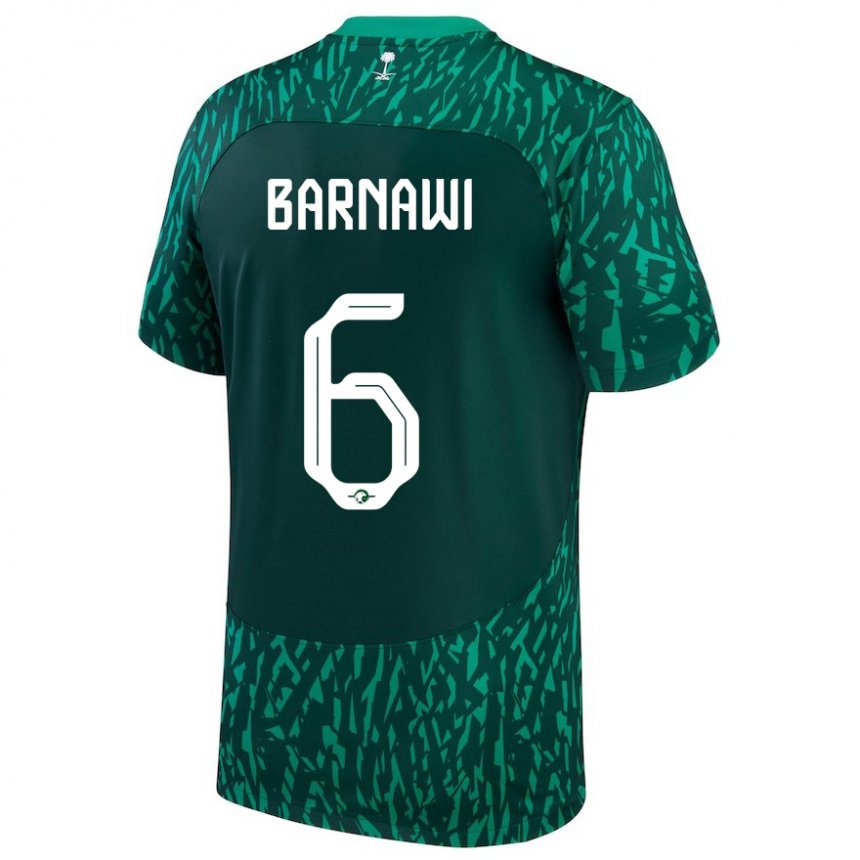 Herren Saudi-arabische Mohammed Barnawi #6 Dunkelgrün Auswärtstrikot Trikot 22-24 T-shirt Österreich