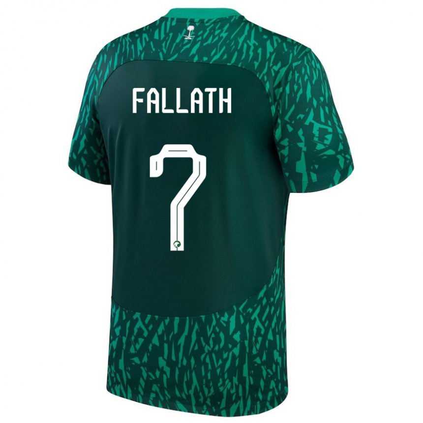 Herren Saudi-arabische Fahad Fallath #7 Dunkelgrün Auswärtstrikot Trikot 22-24 T-shirt Österreich