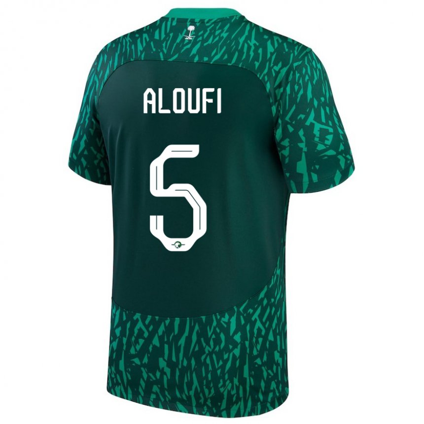 Herren Saudi-arabische Mohammed Aloufi #5 Dunkelgrün Auswärtstrikot Trikot 22-24 T-shirt Österreich