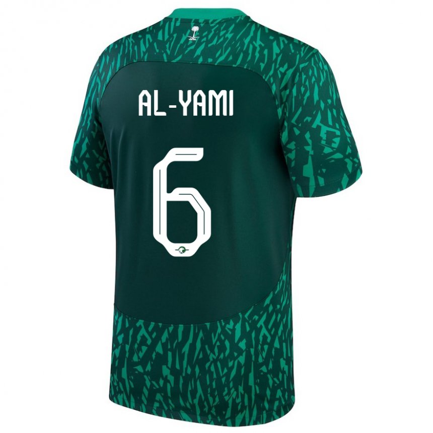 Herren Saudi-arabische Mohammed Al Yami #6 Dunkelgrün Auswärtstrikot Trikot 22-24 T-shirt Österreich