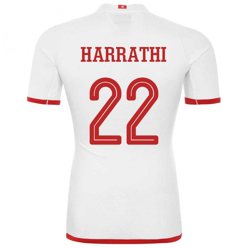Herren Tunesische Najla Harrathi #22 Weiß Auswärtstrikot Trikot 22-24 T-shirt Österreich