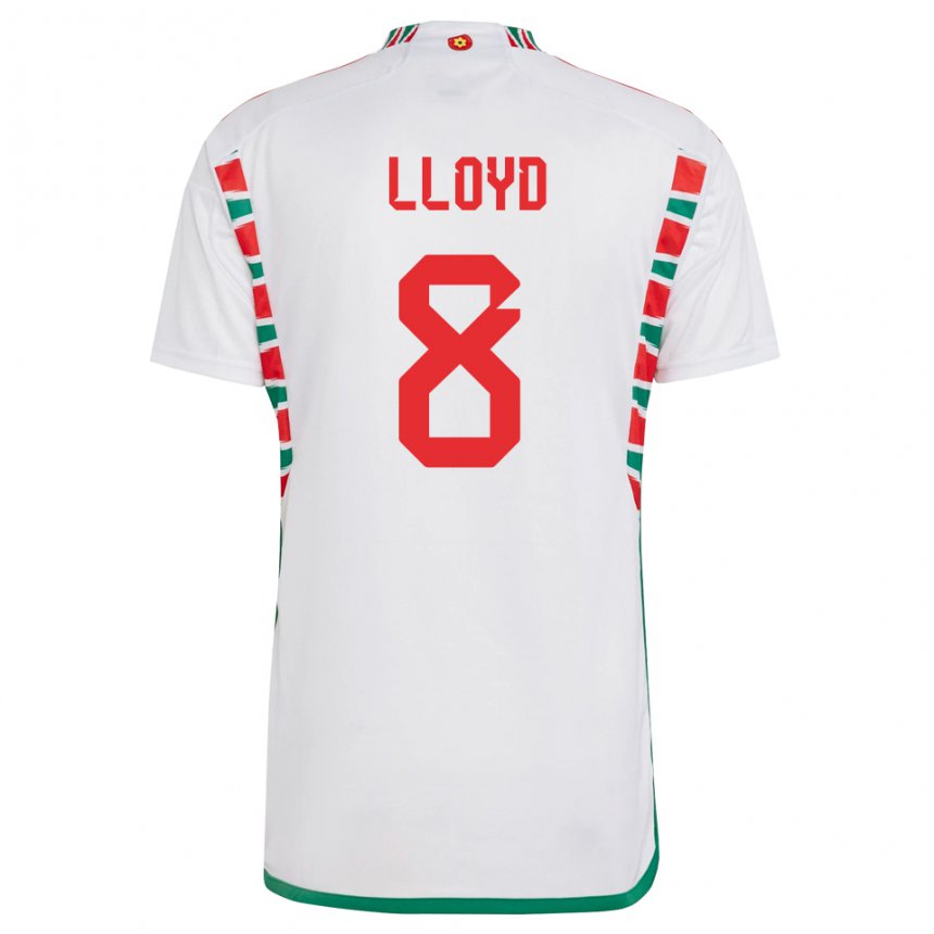 Herren Walisische Ben Lloyd #8 Weiß Auswärtstrikot Trikot 22-24 T-shirt Österreich