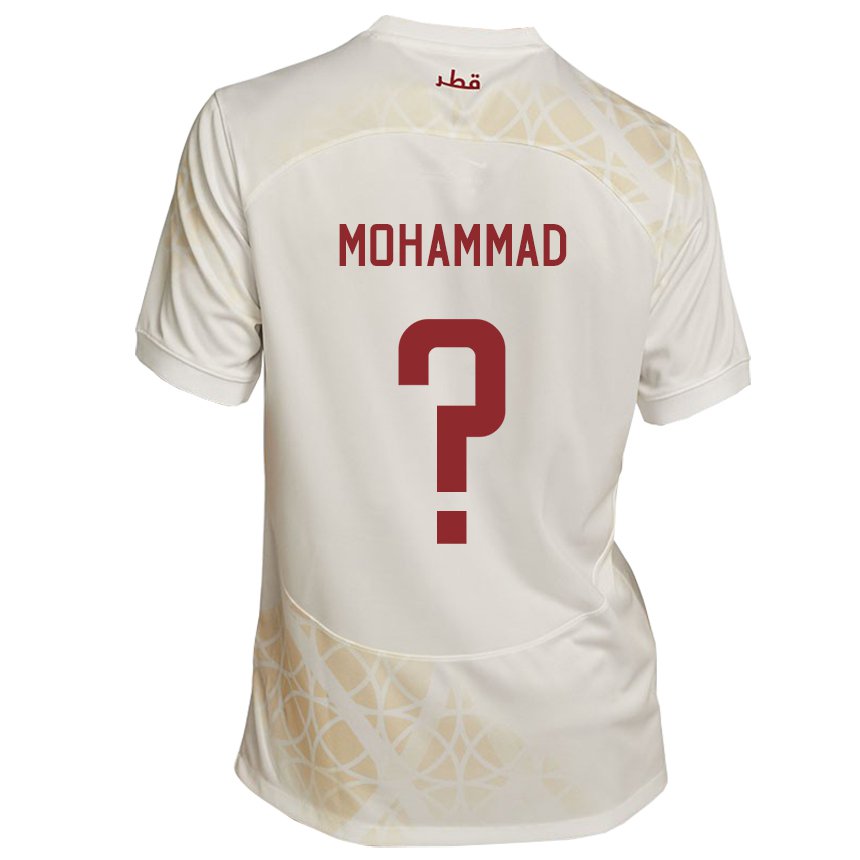 Herren Katarische Khaled Mohammad #0 Goldbeige Auswärtstrikot Trikot 22-24 T-shirt Österreich