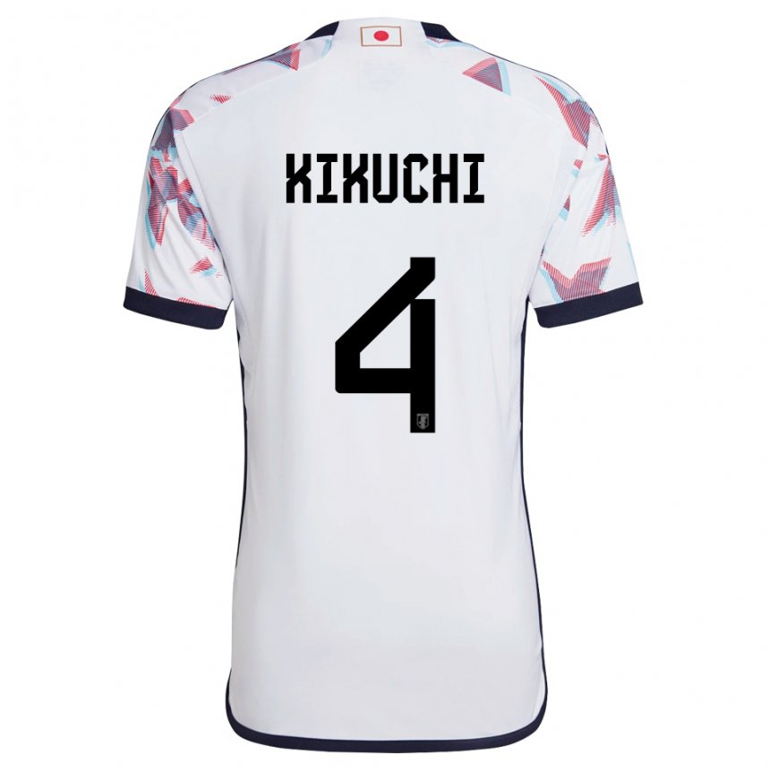 Herren Japanische Shuta Kikuchi #4 Weiß Auswärtstrikot Trikot 22-24 T-shirt Österreich