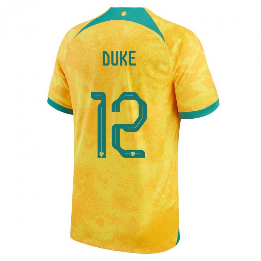 Damen Australische Mitch Duke #12 Gold Heimtrikot Trikot 22-24 T-shirt Österreich