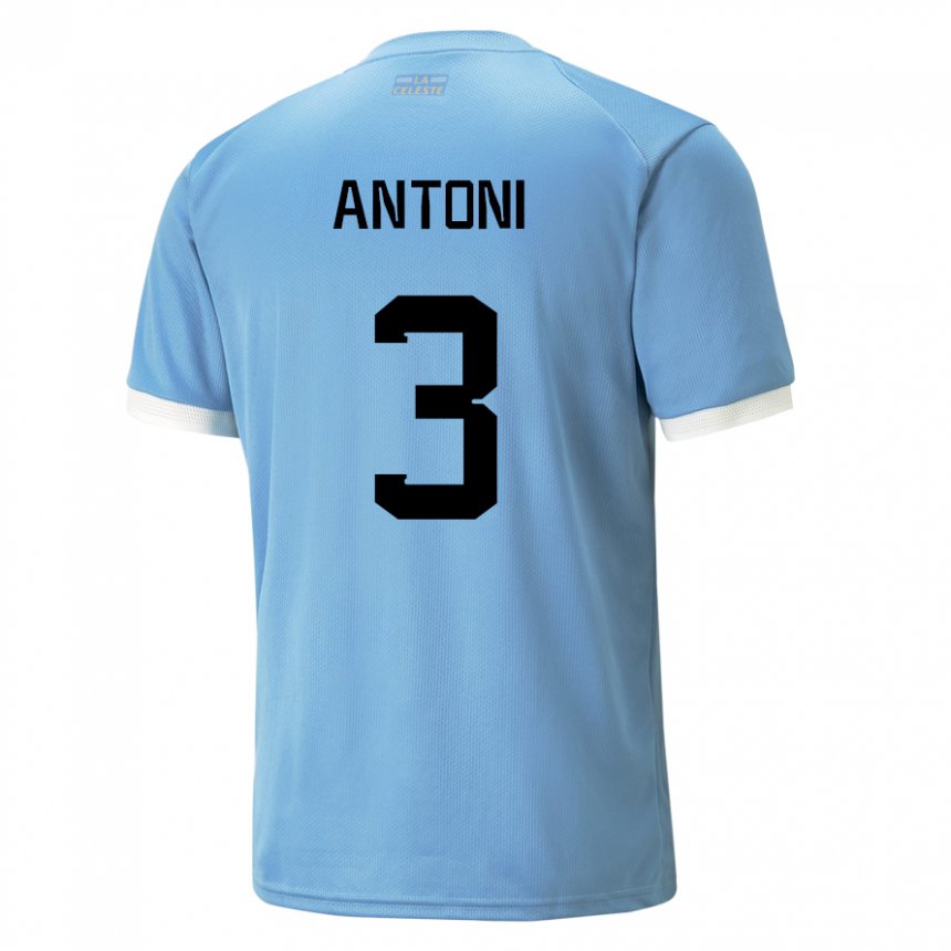 Damen Uruguayische Mateo Antoni #3 Blau Heimtrikot Trikot 22-24 T-shirt Österreich