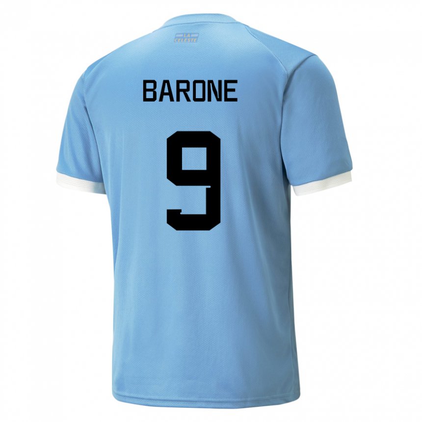 Damen Uruguayische Faustino Barone #9 Blau Heimtrikot Trikot 22-24 T-shirt Österreich