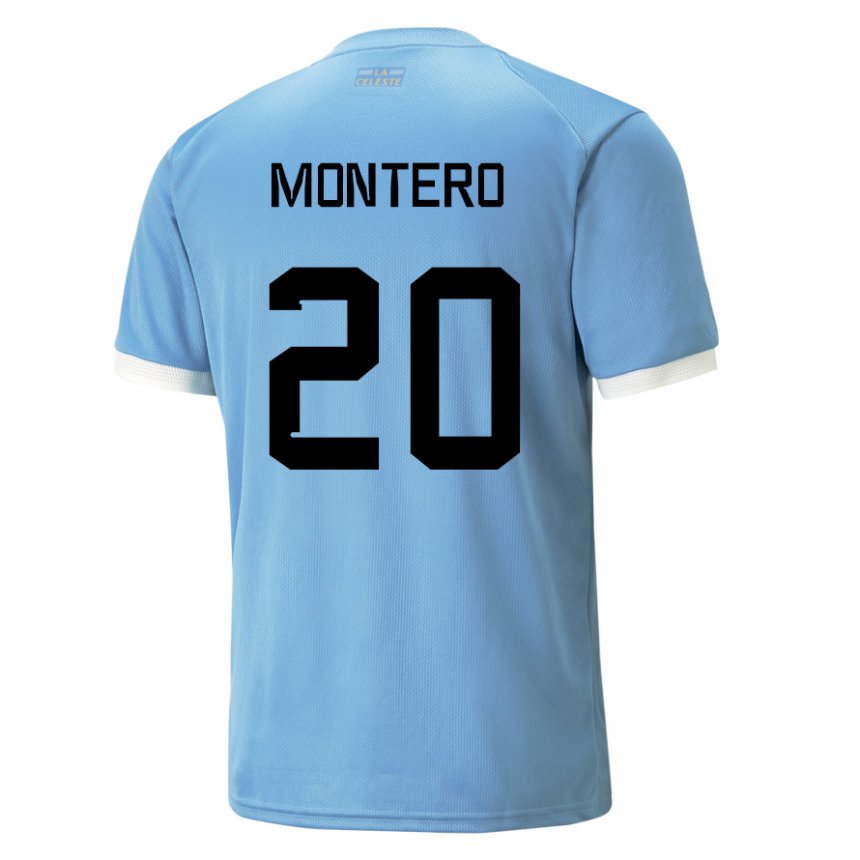 Damen Uruguayische Alfonso Montero #20 Blau Heimtrikot Trikot 22-24 T-shirt Österreich