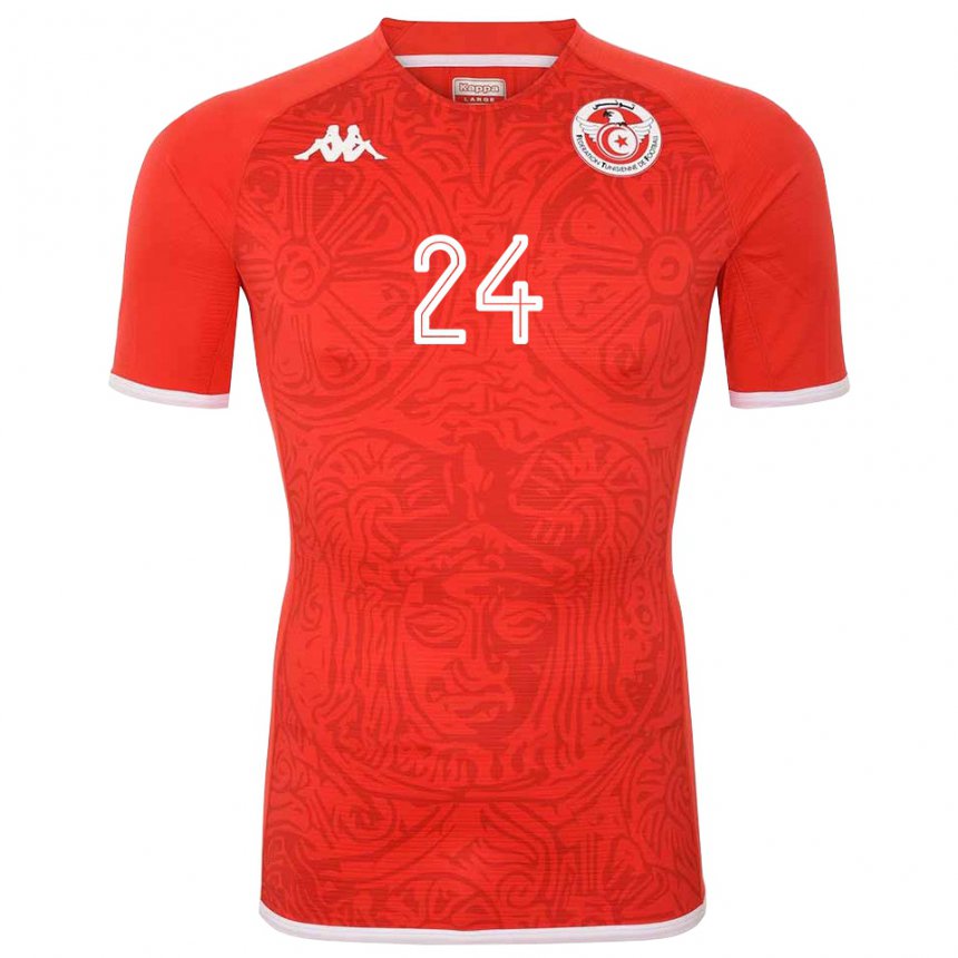 Damen Tunesische Mohamed Amine Khechiche #24 Rot Heimtrikot Trikot 22-24 T-shirt Österreich