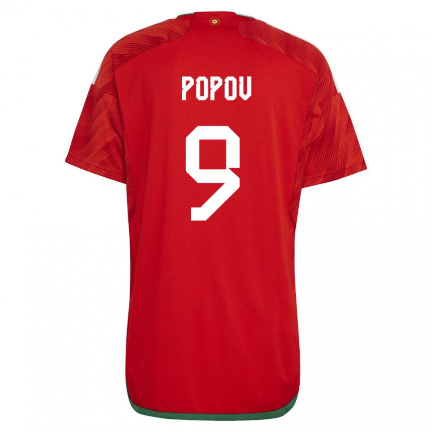 Damen Walisische Christopher Popov #9 Rot Heimtrikot Trikot 22-24 T-shirt Österreich