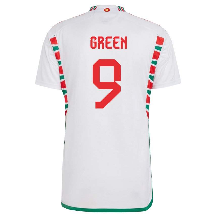 Damen Walisische Kayleigh Green #9 Weiß Auswärtstrikot Trikot 22-24 T-shirt Österreich