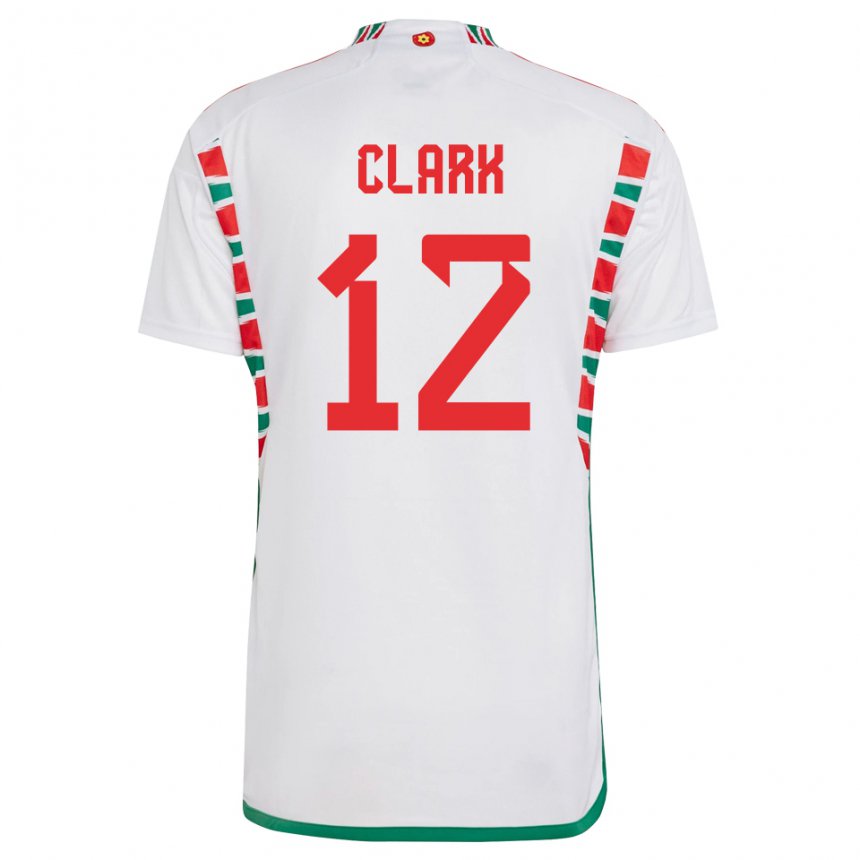 Damen Walisische Olivia Clark #12 Weiß Auswärtstrikot Trikot 22-24 T-shirt Österreich