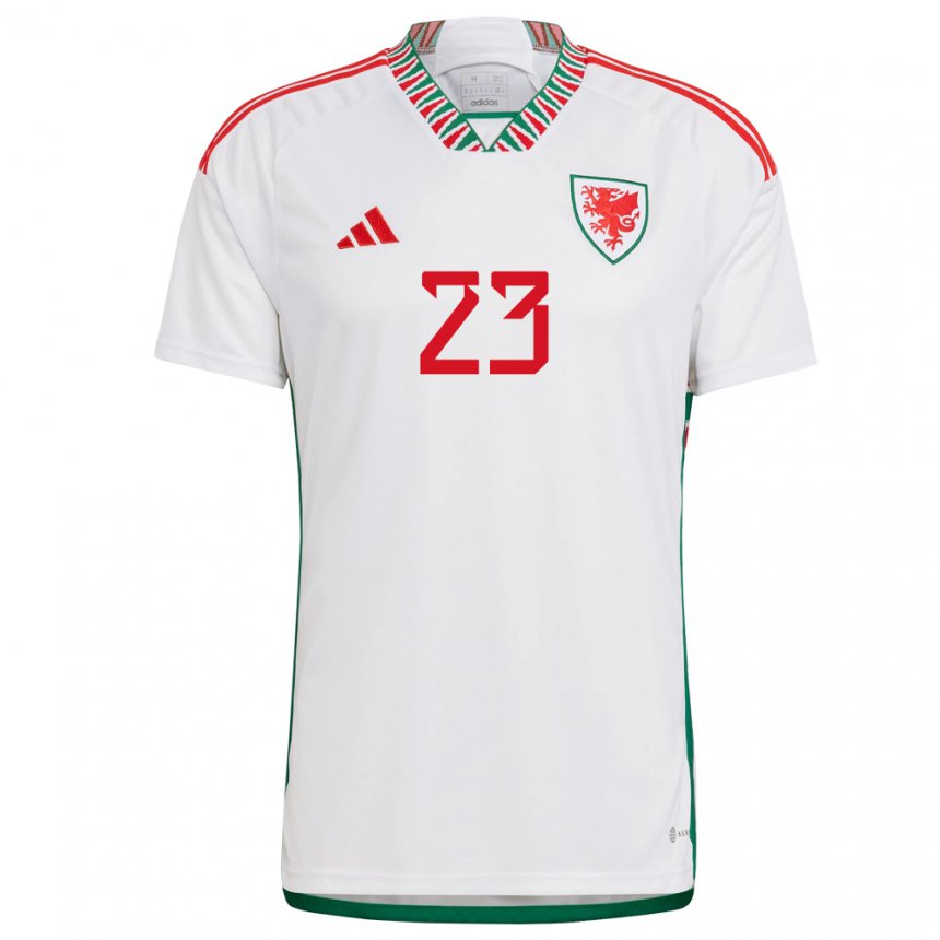 Damen Walisische Ffion Llewellyn #23 Weiß Auswärtstrikot Trikot 22-24 T-shirt Österreich