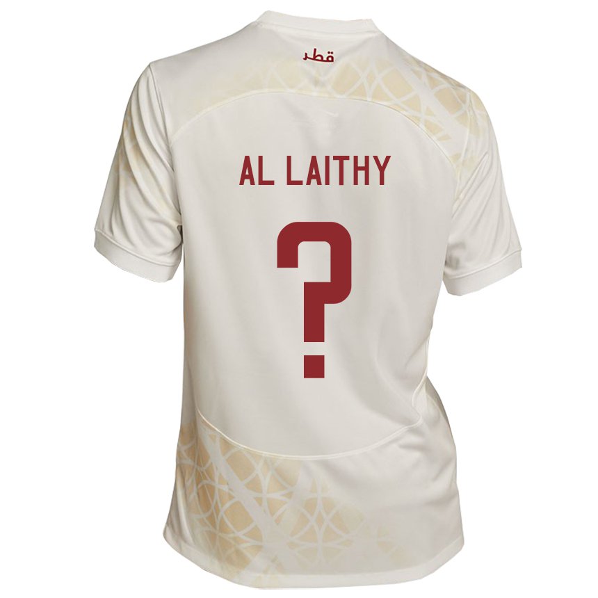 Damen Katarische Bahaa Al Laithy #0 Goldbeige Auswärtstrikot Trikot 22-24 T-shirt Österreich